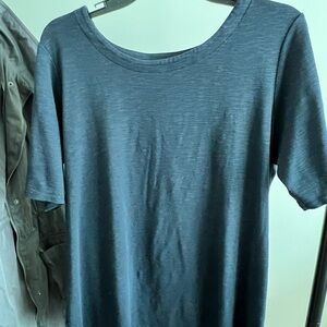 J. Jill Dark Blue Pima Cotton Slub Top